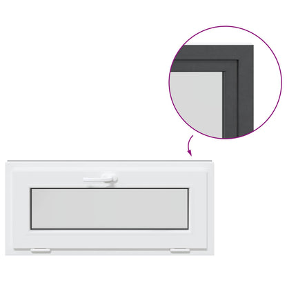 vidaXL Basement Window RISOR 90 x 40 cm PVC and Glass Anthracite