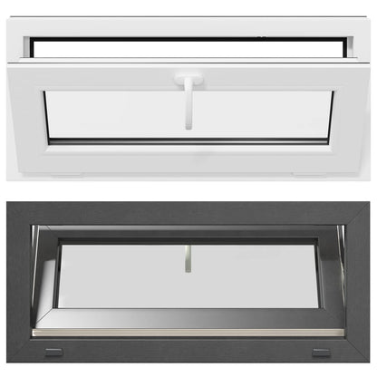 vidaXL Basement Window RISOR 90 x 40 cm PVC and Glass Anthracite
