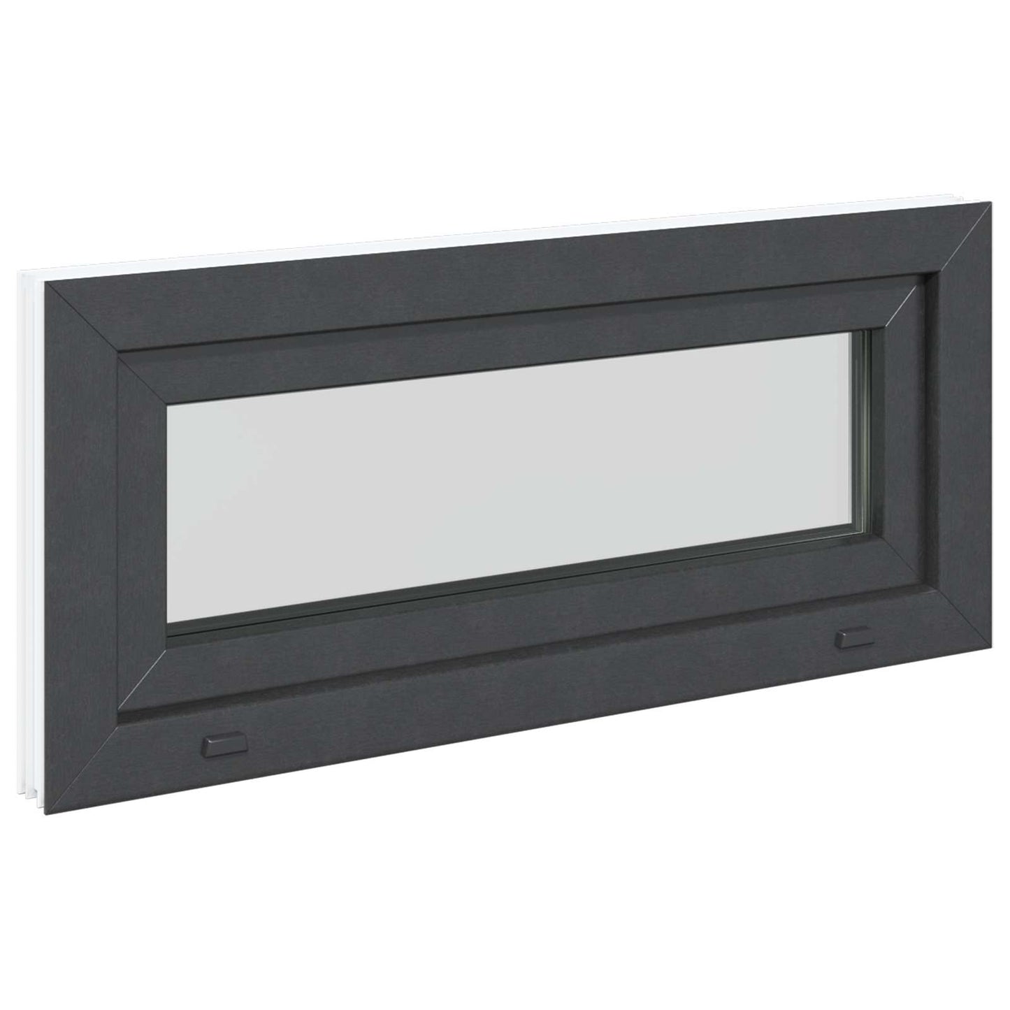vidaXL Basement Window RISOR 90 x 40 cm PVC and Glass Anthracite