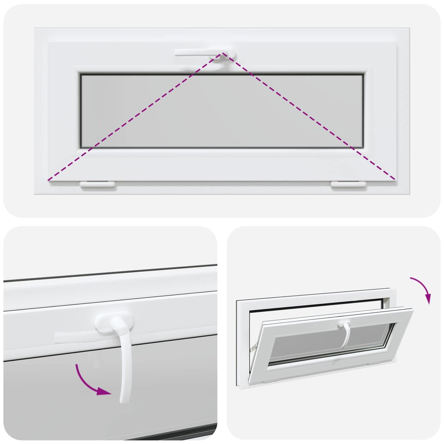 vidaXL Basement Window RISOR 90 x 40 cm PVC and Glass Anthracite