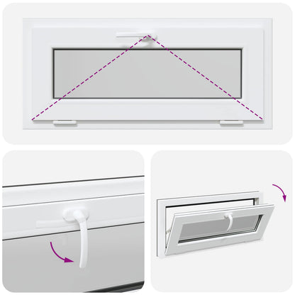 vidaXL Basement Window RISOR 90 x 40 cm PVC and Glass Anthracite