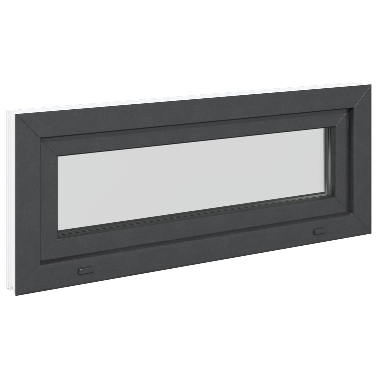 vidaXL Basement Window RISOR 100 x 40 cm PVC and Glass Anthracite