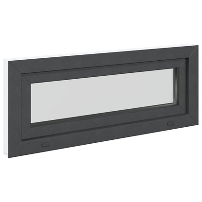 vidaXL Basement Window RISOR 100 x 40 cm PVC and Glass Anthracite