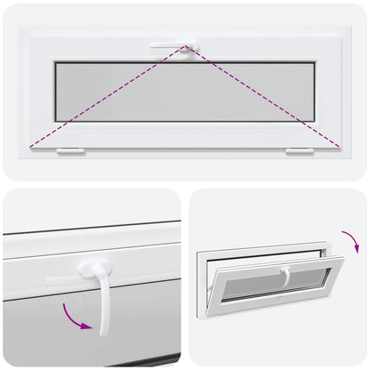 vidaXL Basement Window RISOR 100 x 40 cm PVC and Glass Anthracite