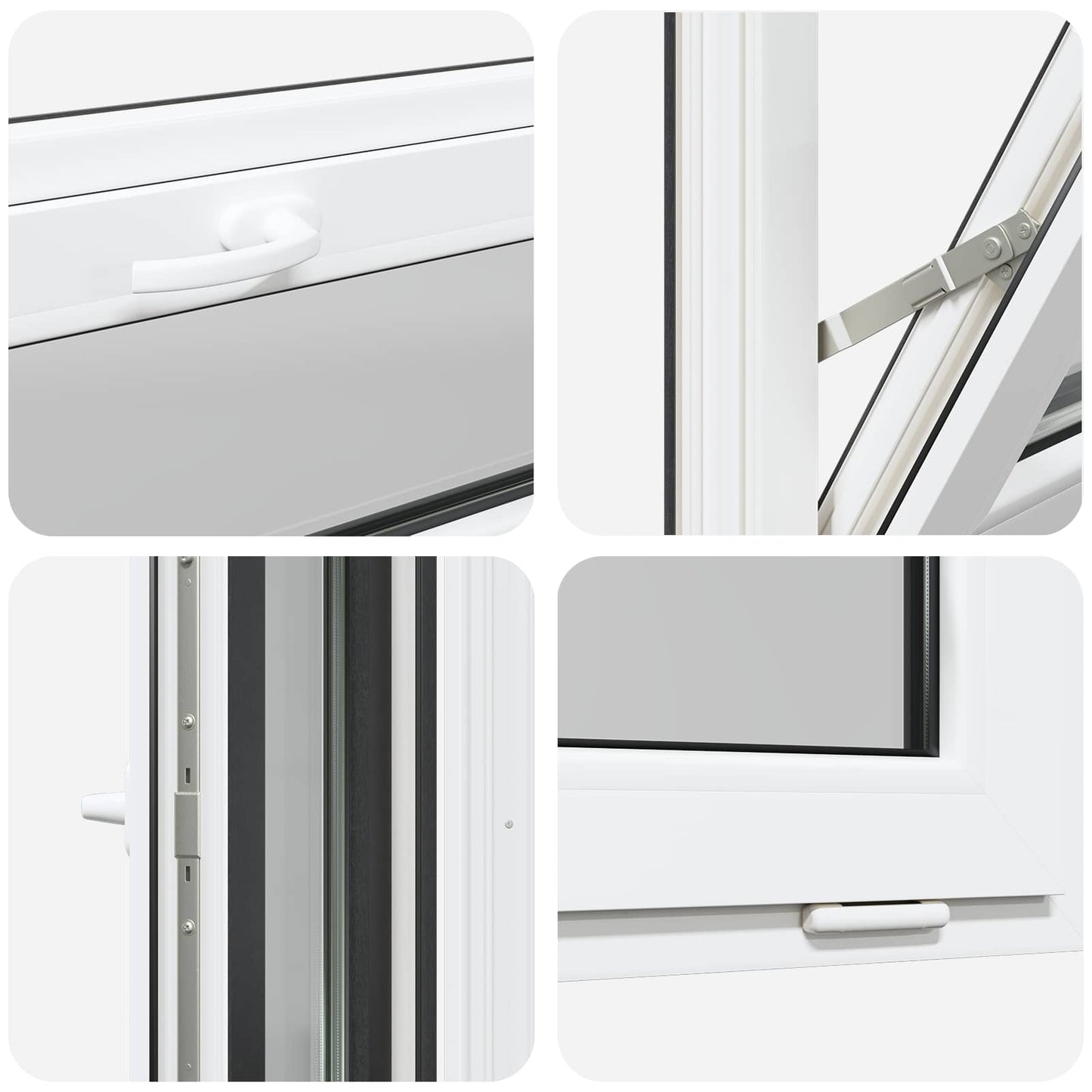 vidaXL Basement Window RISOR 110 x 40 cm PVC and Glass Anthracite