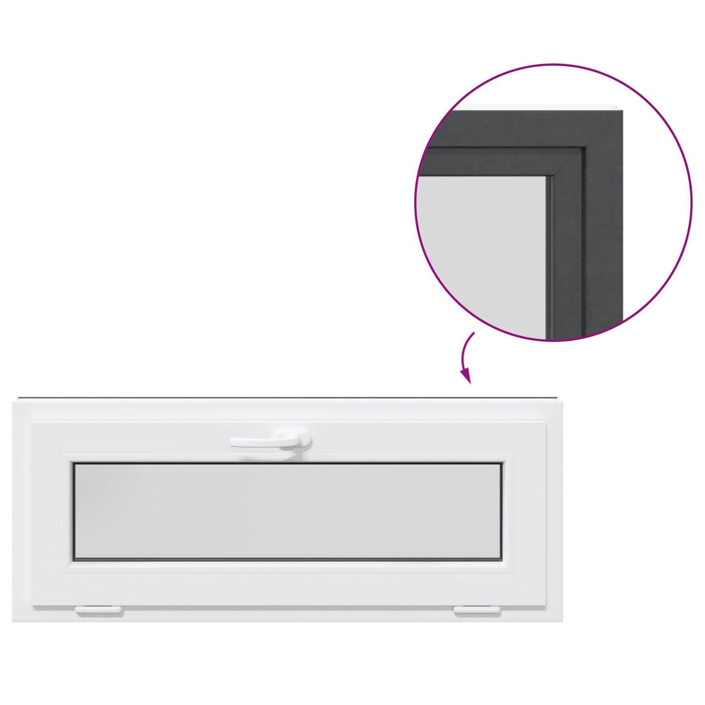 vidaXL Basement Window RISOR 110 x 40 cm PVC and Glass Anthracite