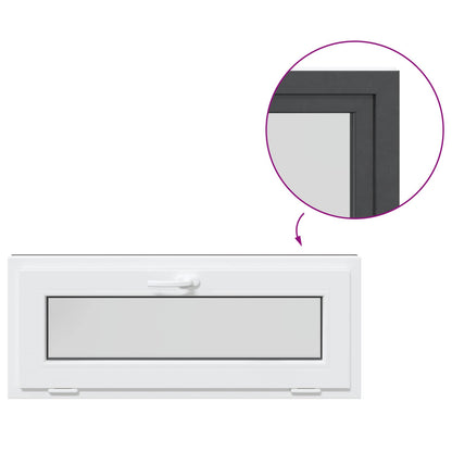vidaXL Basement Window RISOR 110 x 40 cm PVC and Glass Anthracite