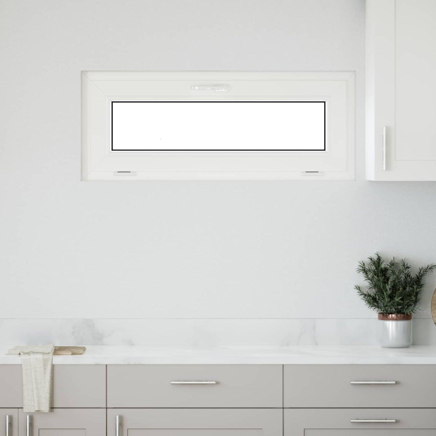 vidaXL Basement Window RISOR 110 x 40 cm PVC and Glass Anthracite