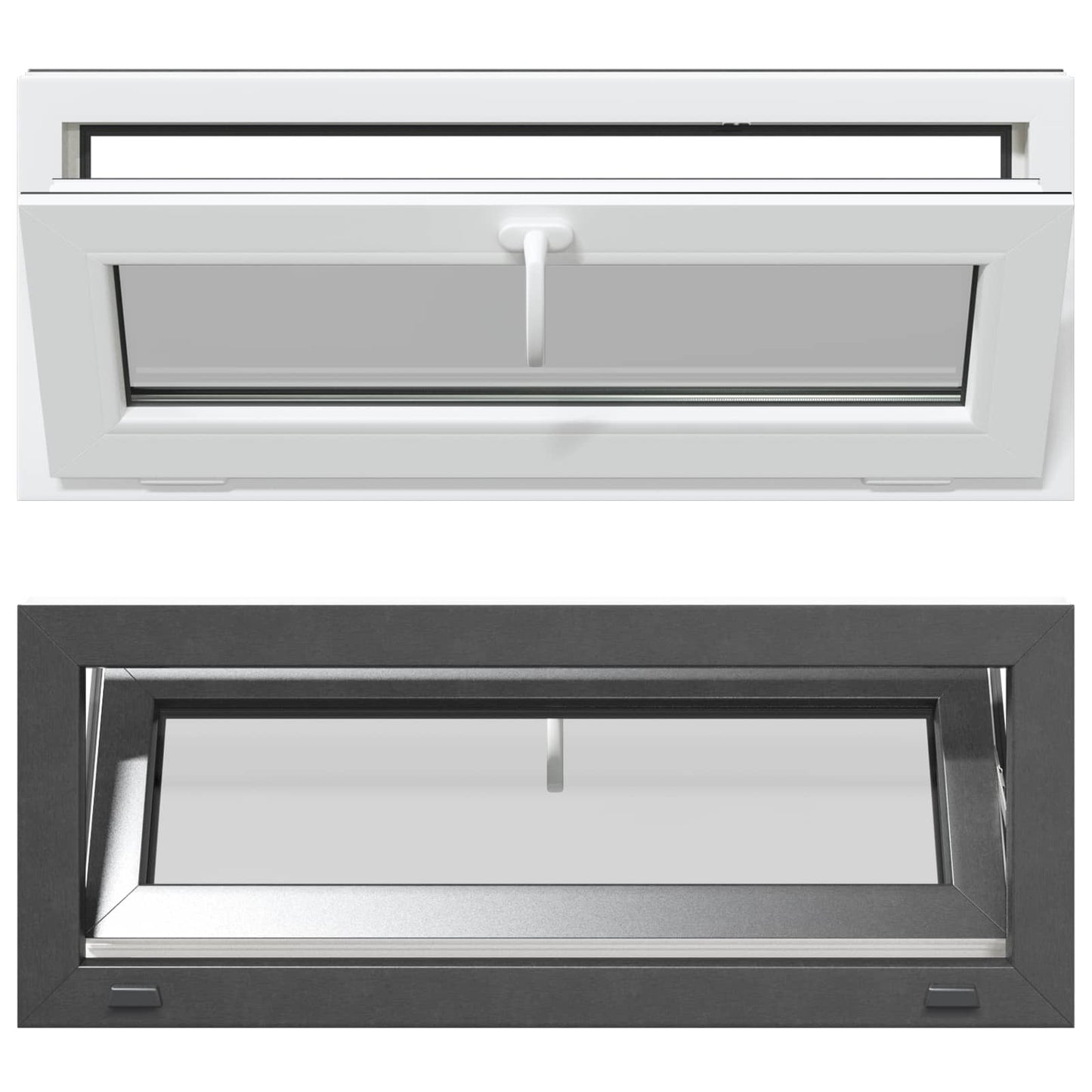 vidaXL Basement Window RISOR 110 x 40 cm PVC and Glass Anthracite