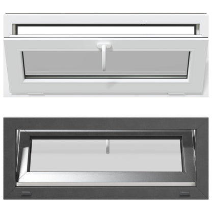 vidaXL Basement Window RISOR 110 x 40 cm PVC and Glass Anthracite