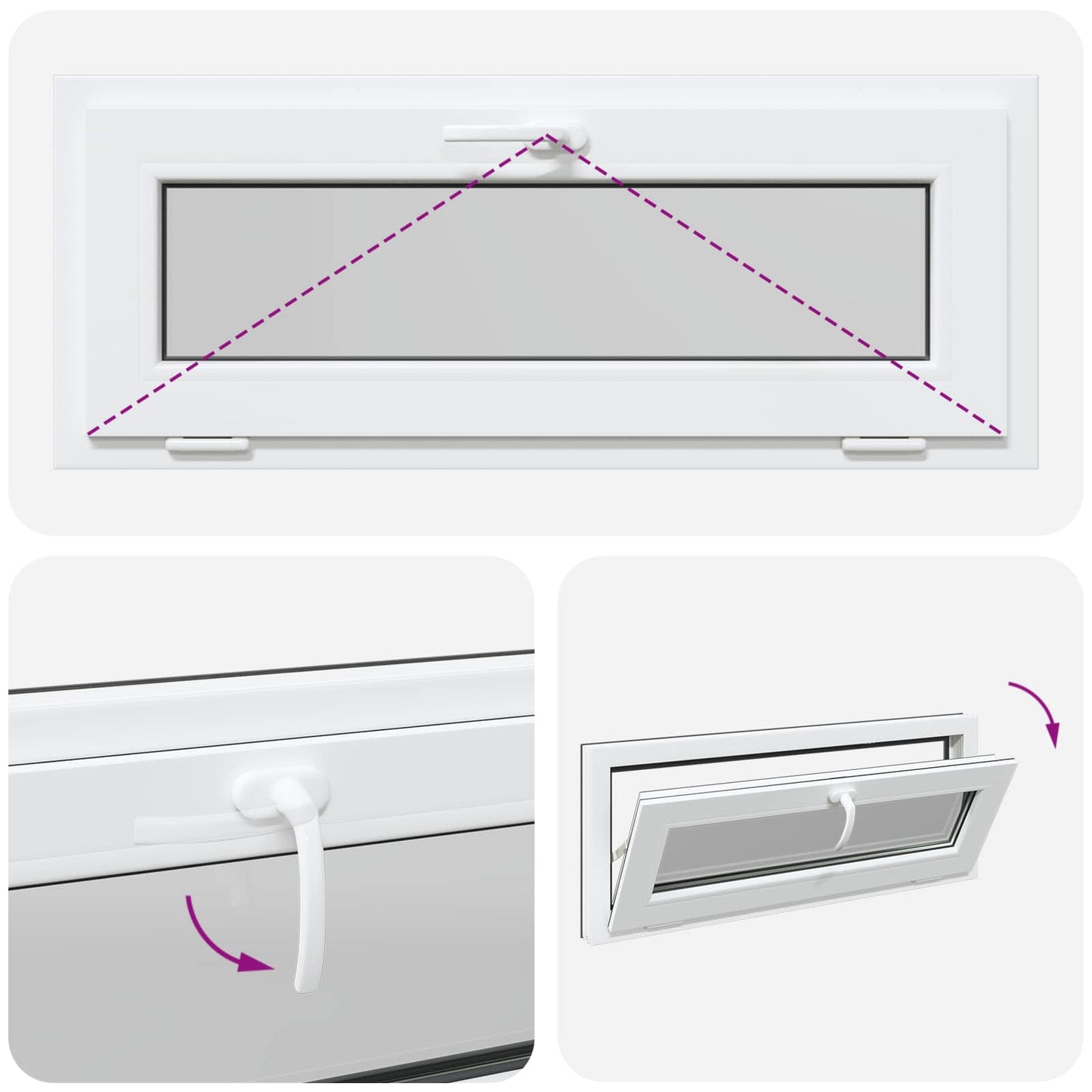 vidaXL Basement Window RISOR 110 x 40 cm PVC and Glass Anthracite