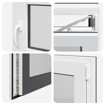 vidaXL Basement Window RISOR 50 x 50 cm PVC and Glass Anthracite