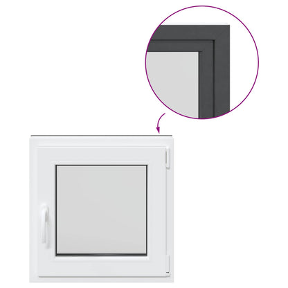vidaXL Basement Window RISOR 50 x 50 cm PVC and Glass Anthracite