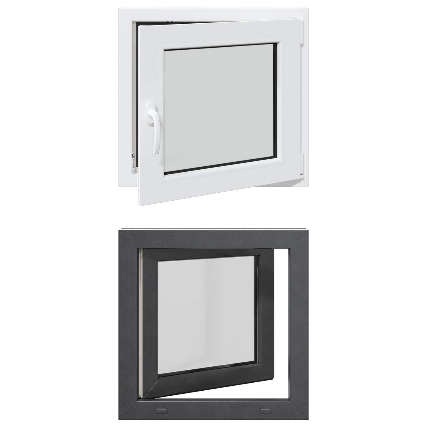 vidaXL Basement Window RISOR 50 x 50 cm PVC and Glass Anthracite