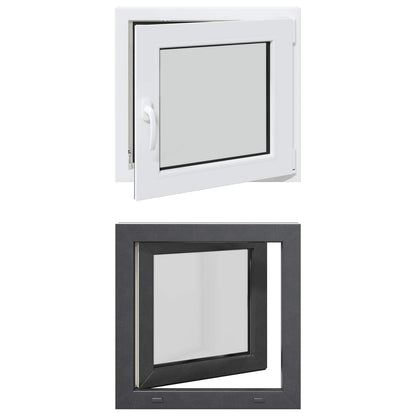vidaXL Basement Window RISOR 50 x 50 cm PVC and Glass Anthracite