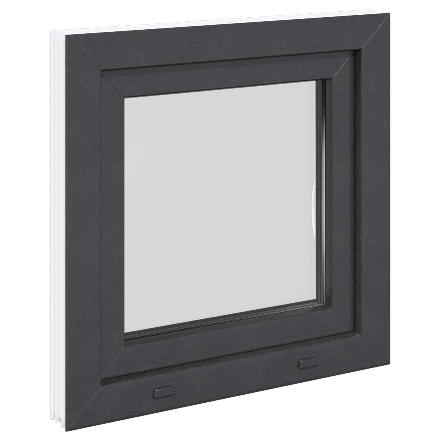 vidaXL Basement Window RISOR 50 x 50 cm PVC and Glass Anthracite