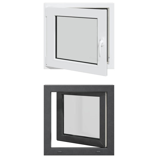 vidaXL Basement Window RISOR 50 x 50 cm PVC and Glass Anthracite