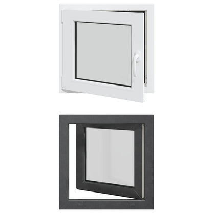 vidaXL Basement Window RISOR 50 x 50 cm PVC and Glass Anthracite