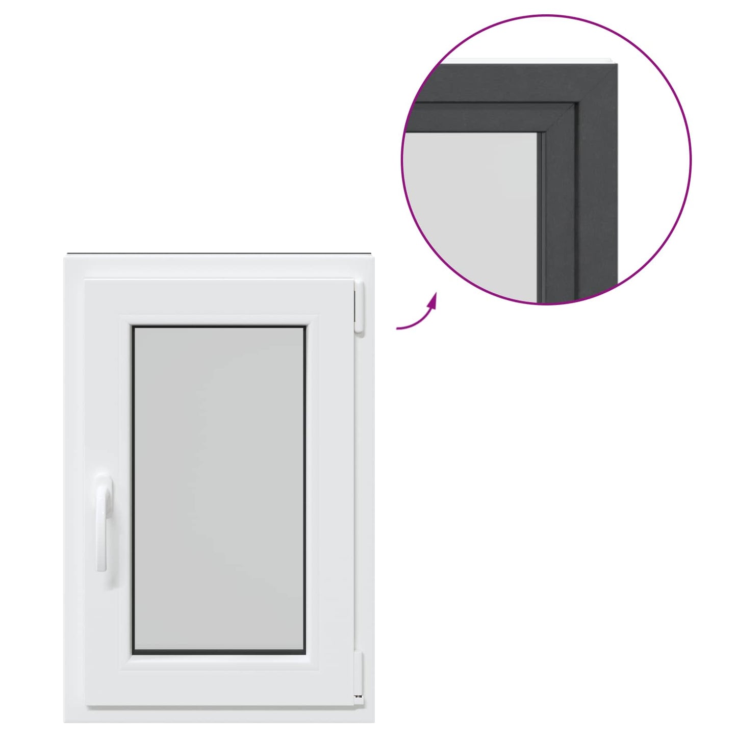 vidaXL Tilt & Turn Basement Window RISOR 50 x 75 cm PVC and Glass