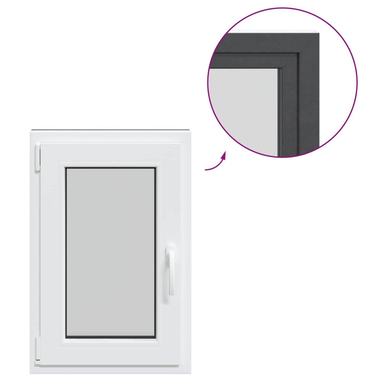 vidaXL Basement Window RISOR 50 x 75 cm PVC and Glass Anthracite