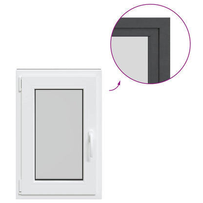 vidaXL Basement Window RISOR 50 x 75 cm PVC and Glass Anthracite