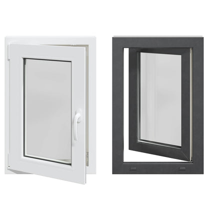 vidaXL Basement Window RISOR 50 x 75 cm PVC and Glass Anthracite