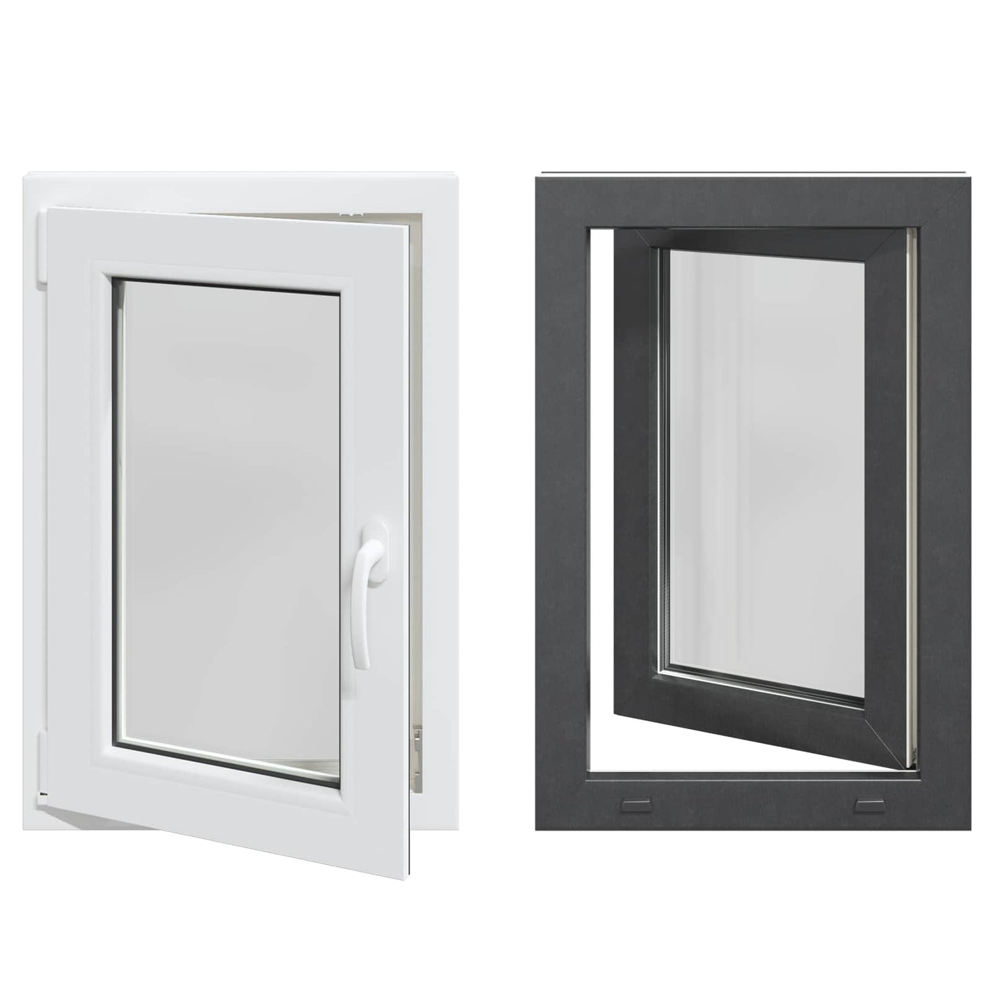vidaXL Basement Window RISOR 50 x 75 cm PVC and Glass Anthracite