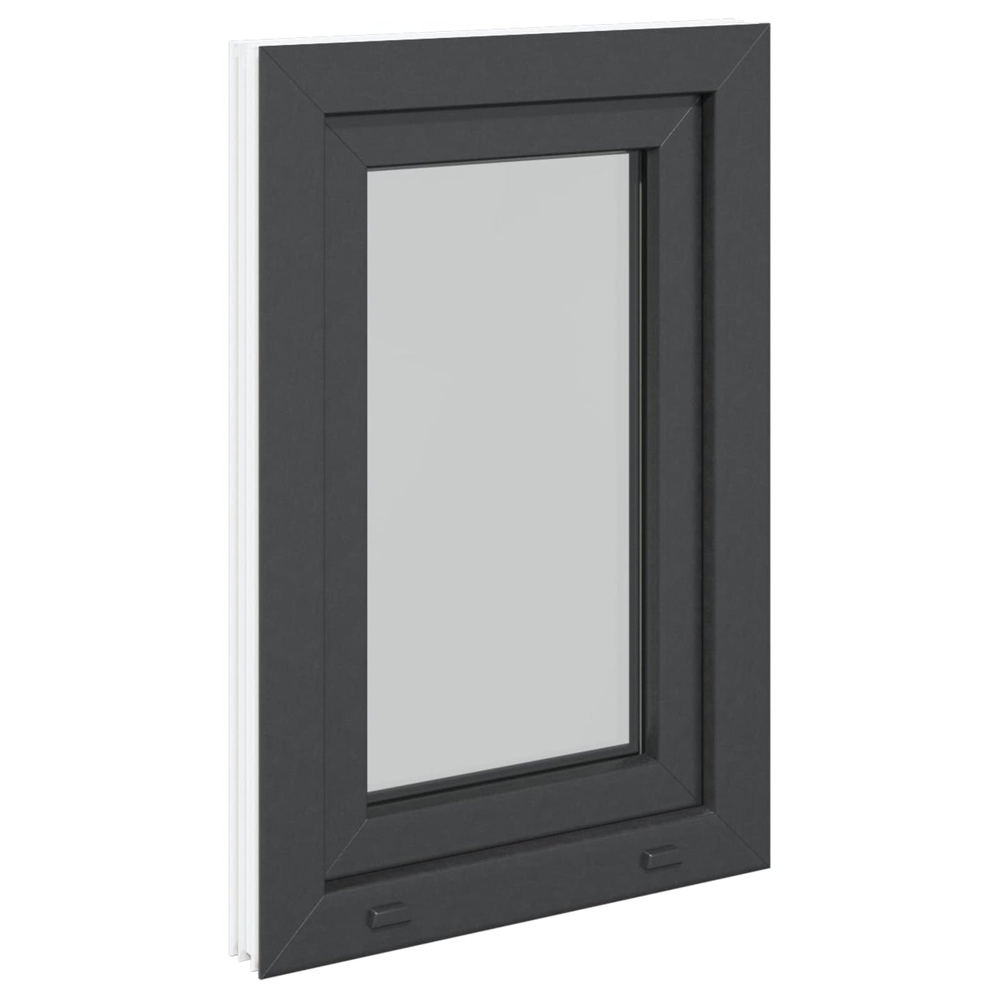 vidaXL Basement Window RISOR 50 x 75 cm PVC and Glass Anthracite
