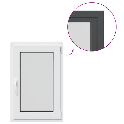 vidaXL Basement Window RISOR 60 x 80 cm PVC and Glass Anthracite
