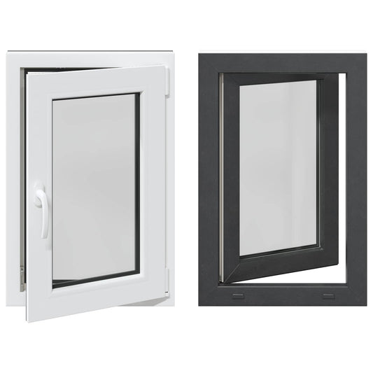 vidaXL Basement Window RISOR 60 x 80 cm PVC and Glass Anthracite