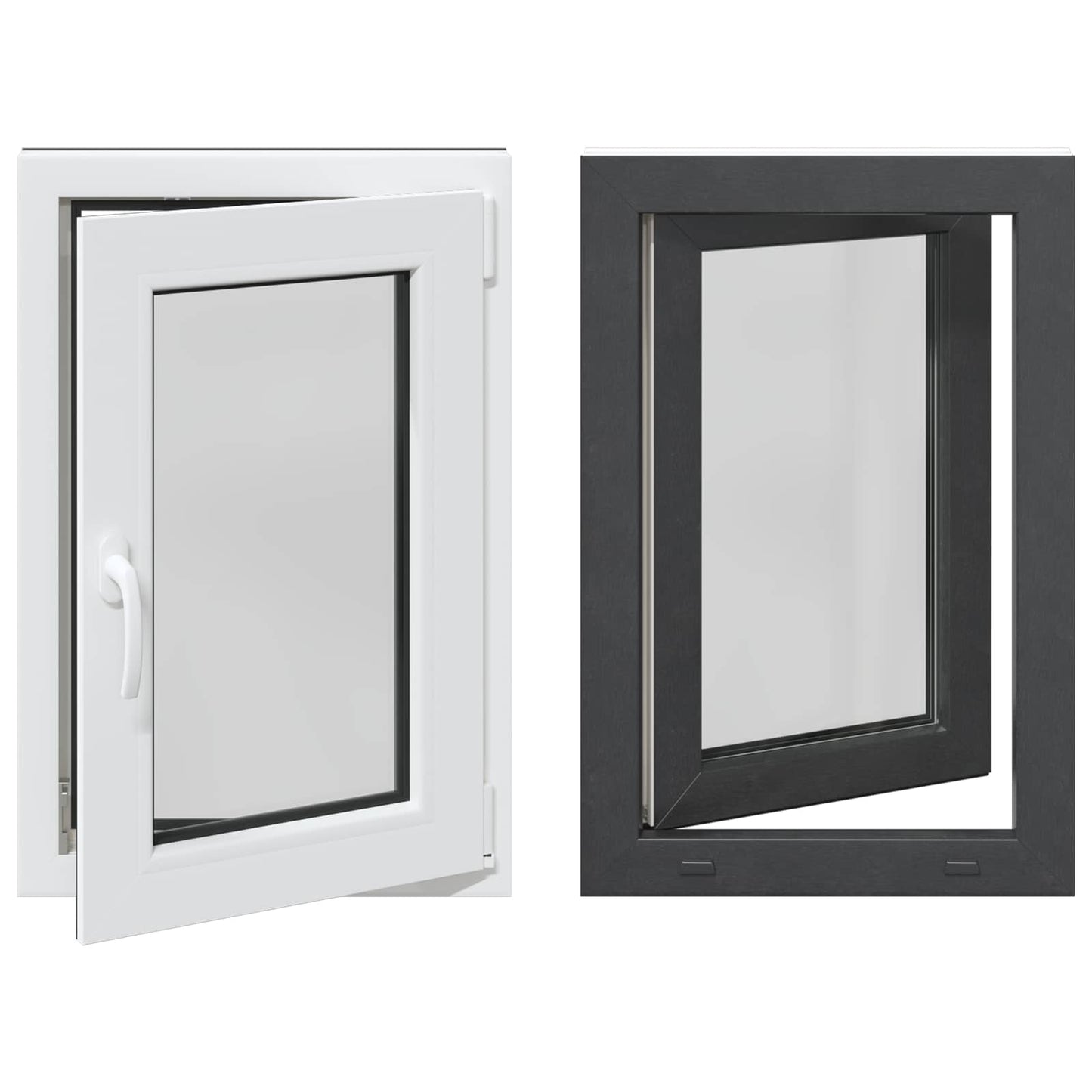 vidaXL Basement Window RISOR 60 x 90 cm PVC and Glass Anthracite