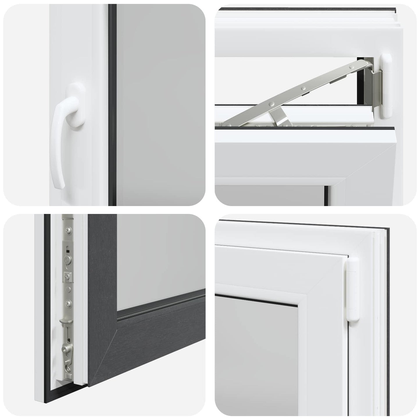 vidaXL Basement Window RISOR 60 x 100 cm PVC and Glass Anthracite