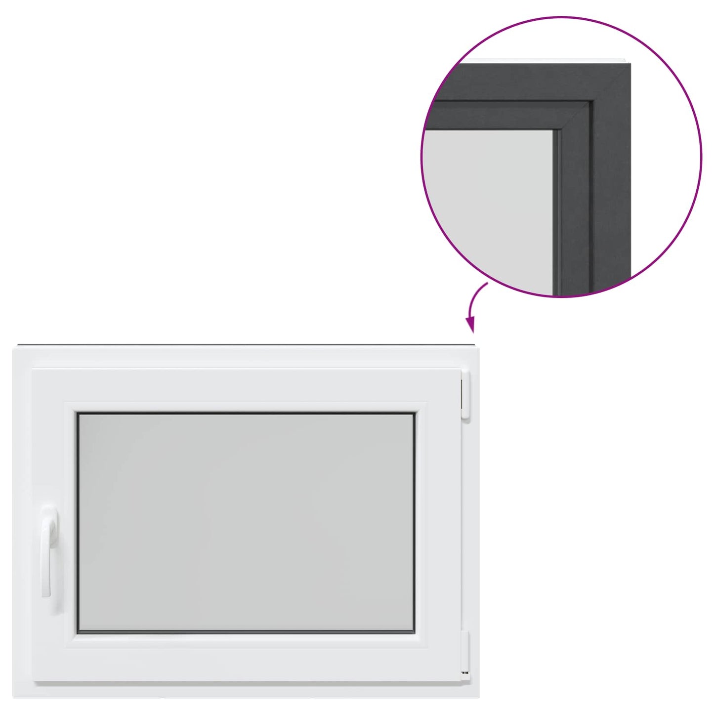 vidaXL Basement Window RISOR 60 x 100 cm PVC and Glass Anthracite