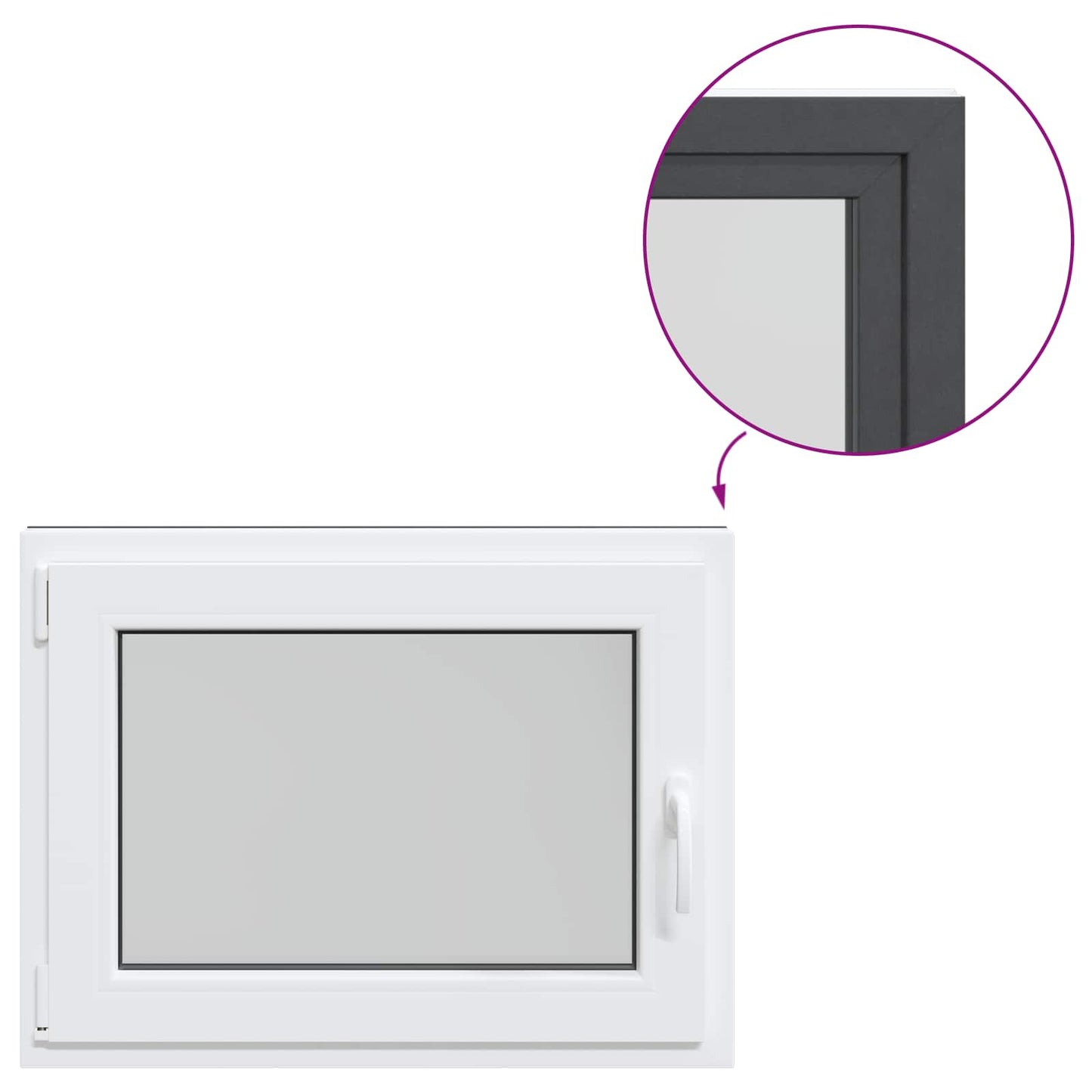 vidaXL Basement Window RISOR 80 x 50 cm PVC and Glass Anthracite