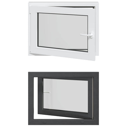 vidaXL Basement Window RISOR 80 x 50 cm PVC and Glass Anthracite