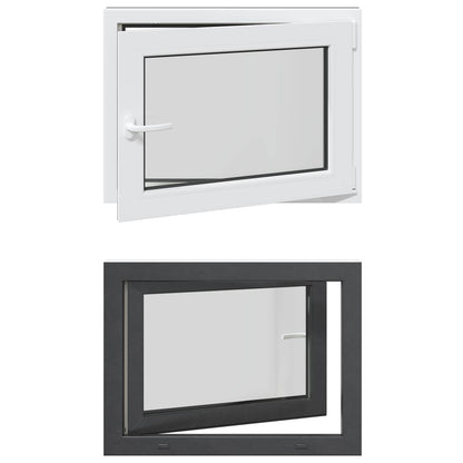 vidaXL Basement Window RISOR 80 x 50 cm PVC and Glass Anthracite