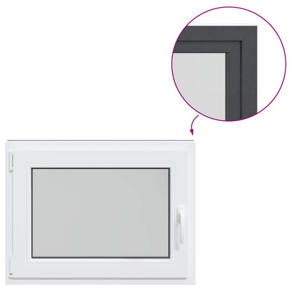 vidaXL Basement Window RISOR 80 x 70 cm PVC and Glass Anthracite