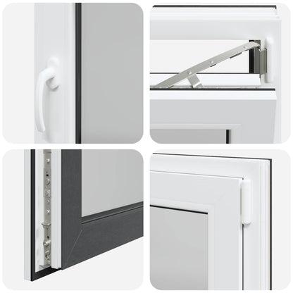 vidaXL Basement Window RISOR 80 x 70 cm PVC and Glass Anthracite