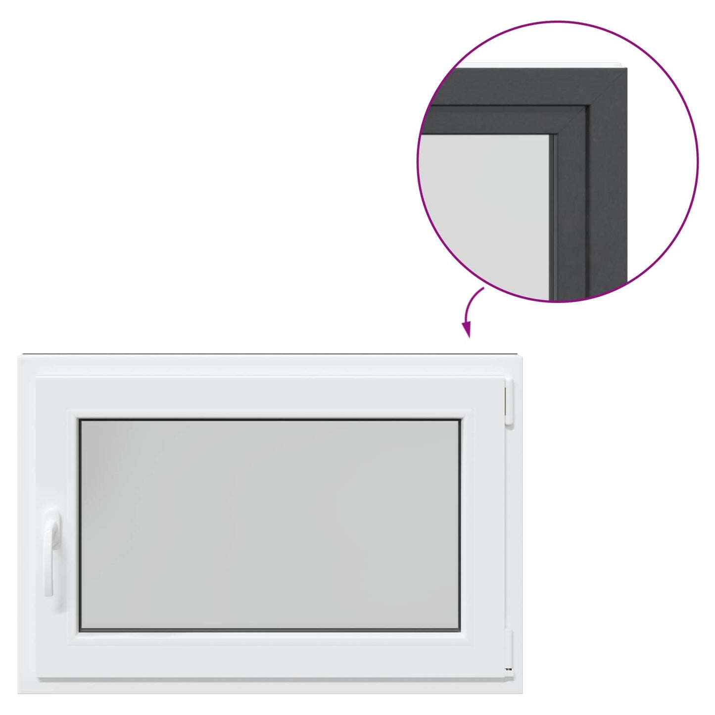 vidaXL Basement Window RISOR 80 x 70 cm PVC and Glass Anthracite