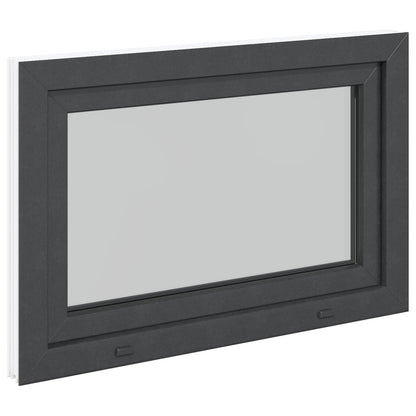 vidaXL Basement Window RISOR 80 x 70 cm PVC and Glass Anthracite