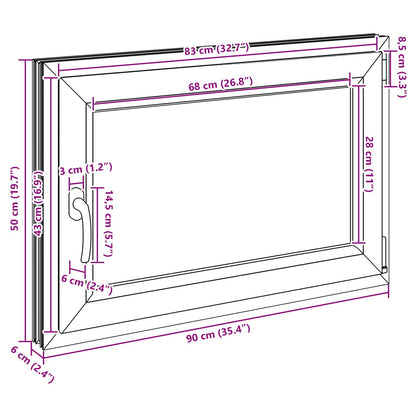 vidaXL Basement Window RISOR 80 x 70 cm PVC and Glass Anthracite