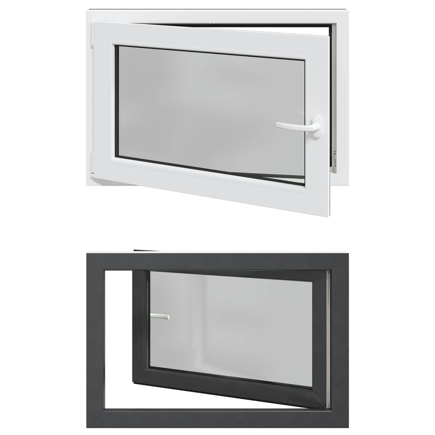 vidaXL Basement Window RISOR 90 x 50 cm PVC and Glass Anthracite