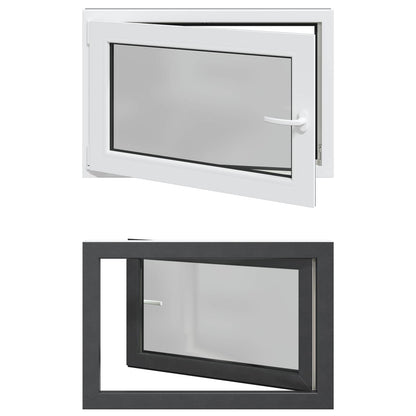 vidaXL Basement Window RISOR 90 x 50 cm PVC and Glass Anthracite