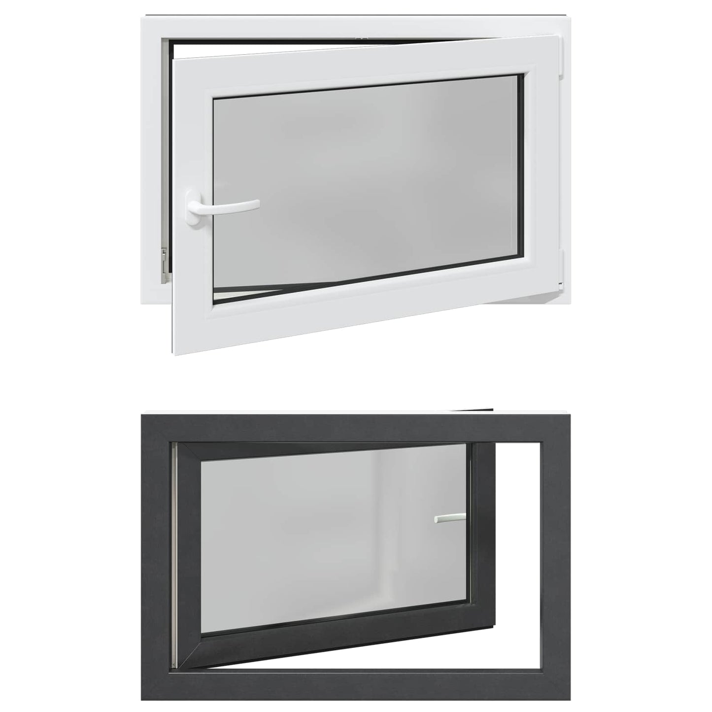 vidaXL Basement Window RISOR 90 x 50 cm PVC and Glass Anthracite