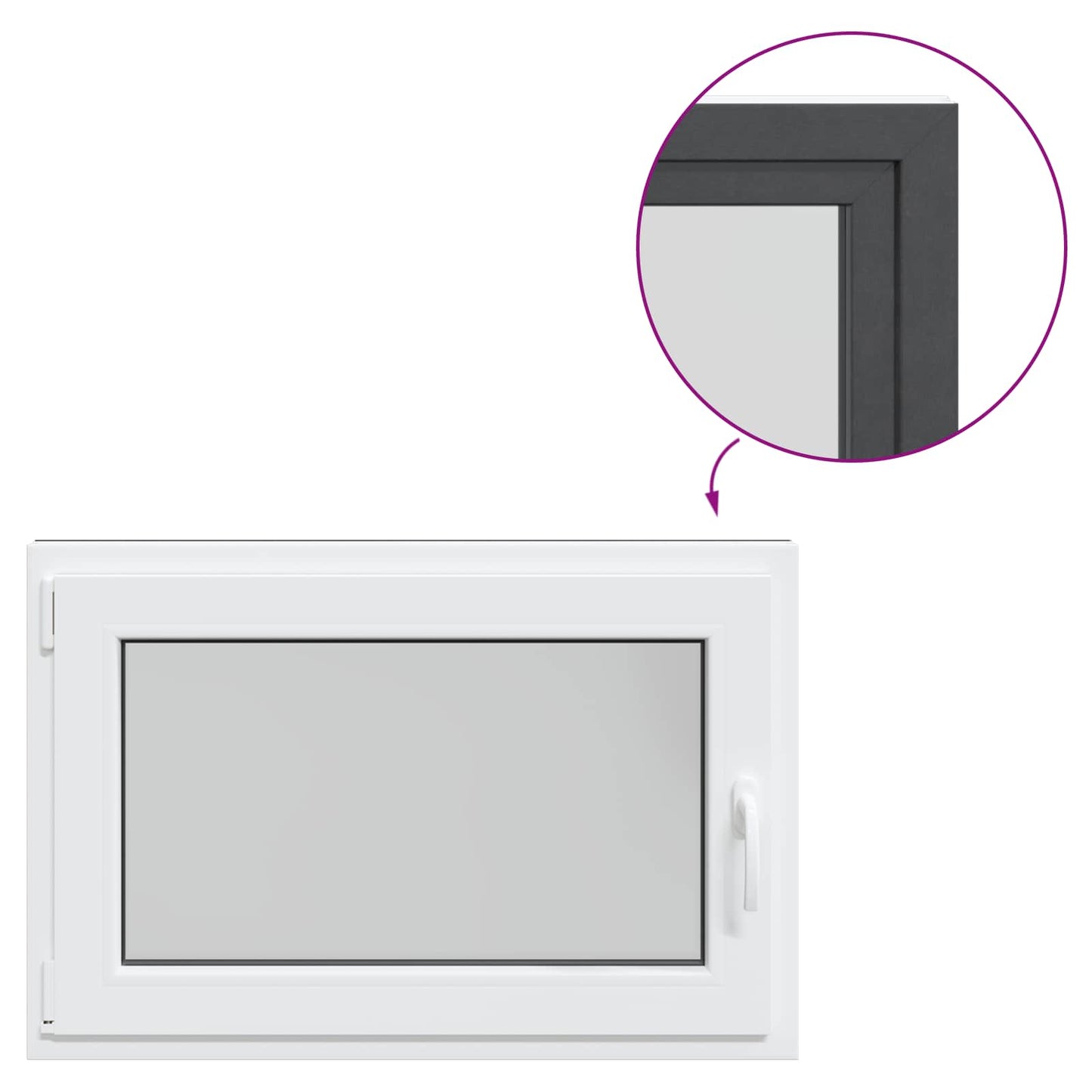 vidaXL Basement Window RISOR 90 x 60 cm PVC and Glass Anthracite