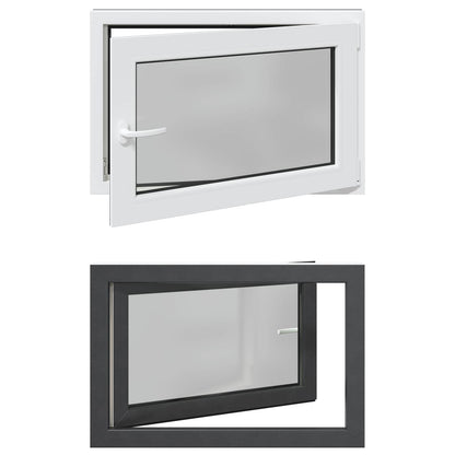vidaXL Basement Window RISOR 90 x 60 cm PVC and Glass Anthracite