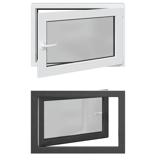 vidaXL Basement Window RISOR 90 x 60 cm PVC and Glass Anthracite