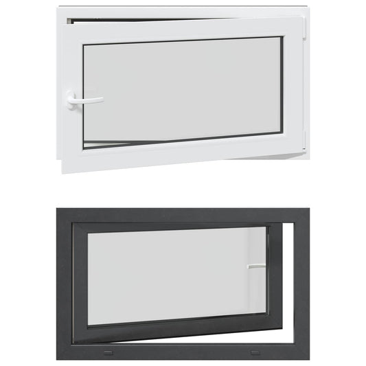 vidaXL Basement Window RISOR 100 x 50 cm PVC and Glass Anthracite