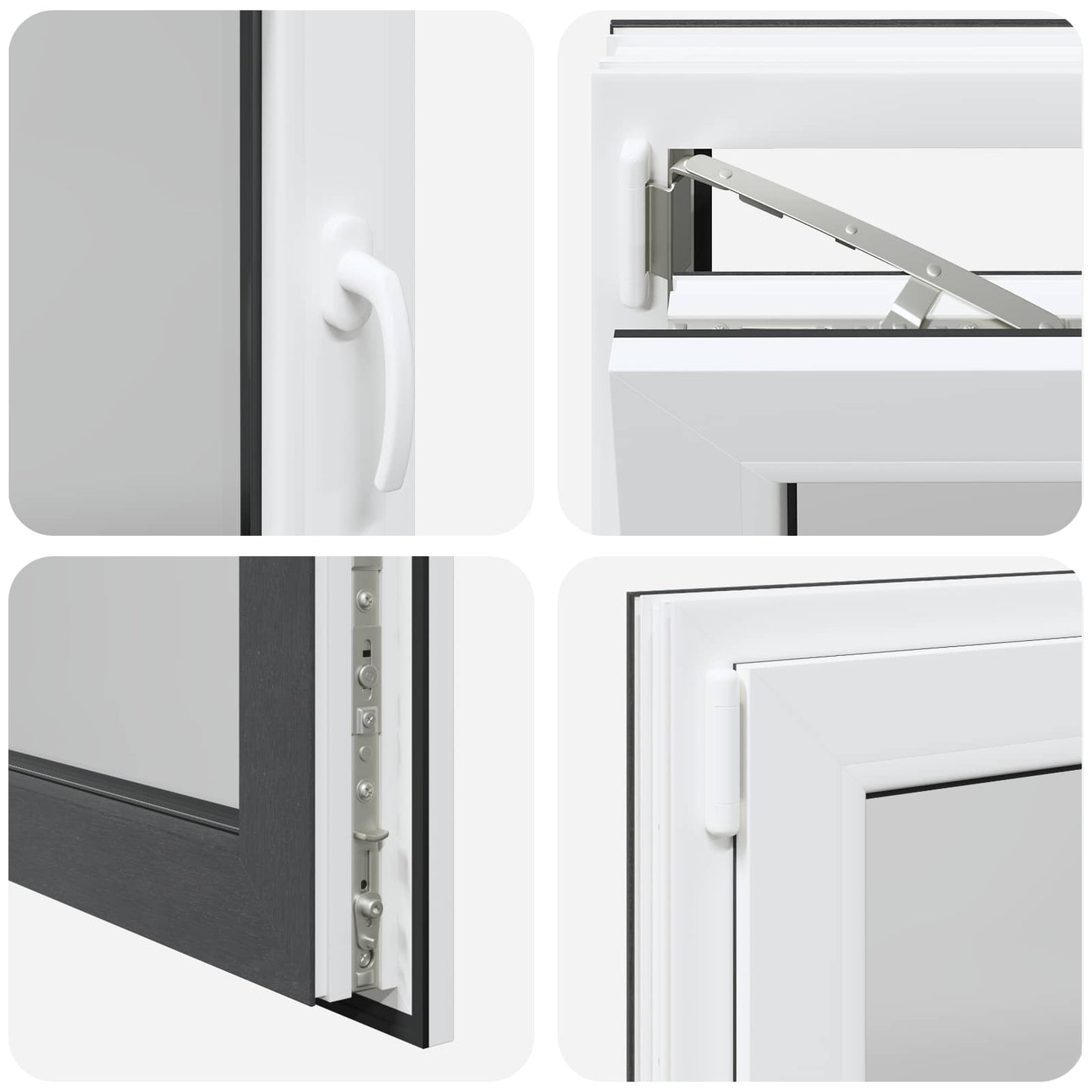 vidaXL Basement Window RISOR 100 x 50 cm PVC and Glass Anthracite