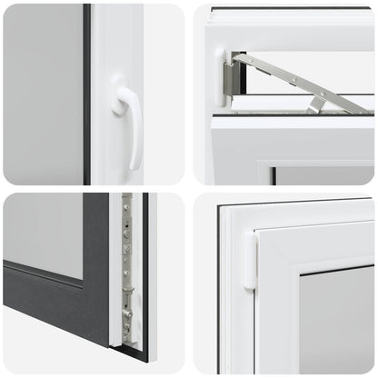 vidaXL Basement Window RISOR 100 x 50 cm PVC and Glass Anthracite